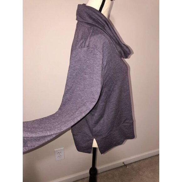 Yogalicious Womens Purple Cowl Neck Pullover Sweater Size L Relaxed Sweatshirt - Picture 7 of 7